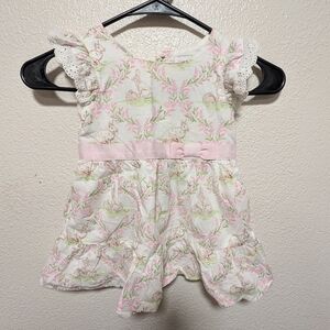 The Children's Place White Floral Bunny Dress 100% Cotton